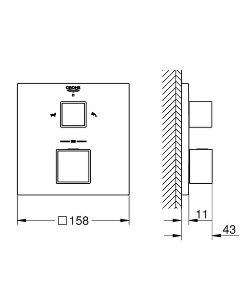 Термостат прихованого монтажу на 2 споживачі Grohe Grohtherm Cube (24155000) 24155000 фото