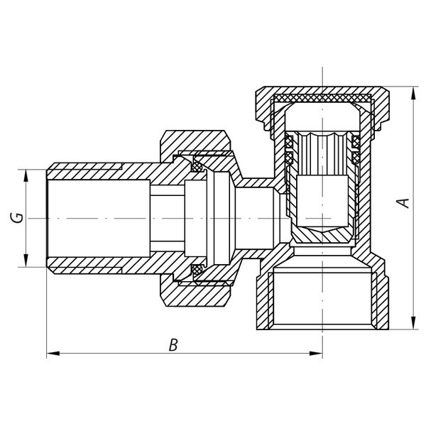 Вентиль радиаторный угловой (хромированный) 1/2x1/2 (KOER KR.902.CHR) (KR2821) KR2821 фото