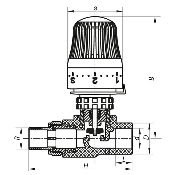 Термостатический Кран с термоголовкой прямой PPR 25x3/4 KOER K0156.PRO (KP0199) KP0199 фото