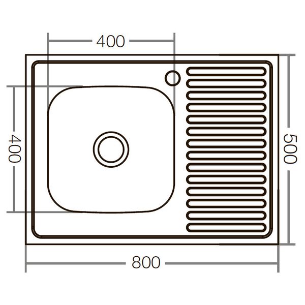 Кухонна мийка накладна ZERIXZ8050L-04-160E (satin) (ZX1614) ZX1614 фото