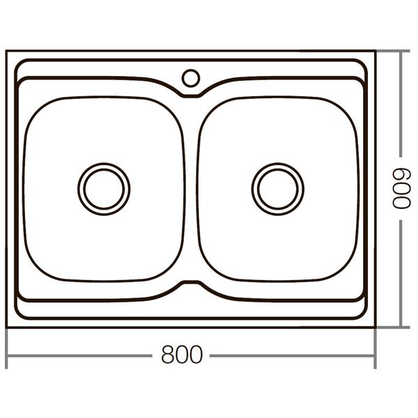 Накладная кухонная мойка ZERIXZ8060B-08-180E (satin) (ZX1620) ZX1620 фото