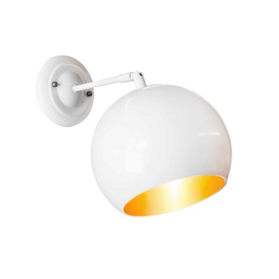 Бра в стилі лофт Msk Electric Куля NL 1815-1 WH+GD ширина 180 mm світильник настінний кулька 615507 фото