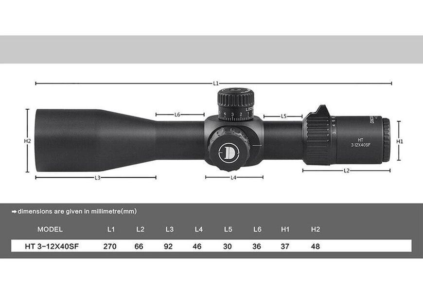 Оптичний прилад DISCOVERY HT 3-12X40 SF FFP 502 фото